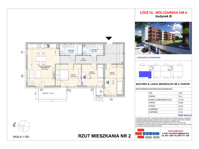 Mieszkanie w inwestycji Wólczańska 248 Budynek B, symbol 2 » nportal.pl