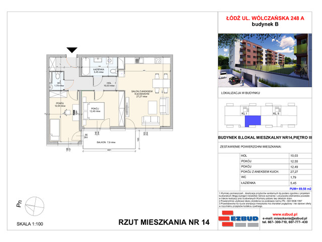 Mieszkanie w inwestycji Wólczańska 248 Budynek B, symbol 14 » nportal.pl
