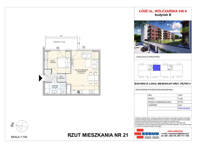 Mieszkanie w inwestycji Wólczańska 248 Budynek B, symbol 21 » nportal.pl