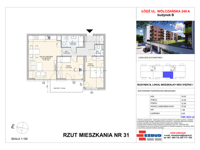 Mieszkanie w inwestycji Wólczańska 248 Budynek B, symbol 31 » nportal.pl