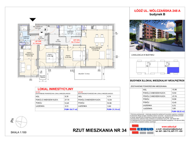 Mieszkanie w inwestycji Wólczańska 248 Budynek B, symbol 34 » nportal.pl