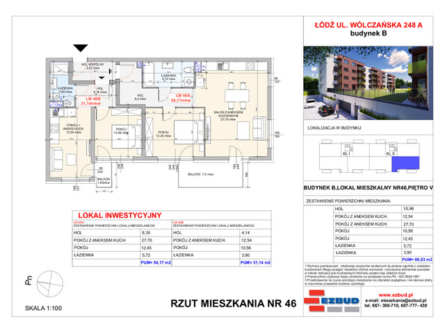 Mieszkanie w inwestycji Wólczańska 248 Budynek B, symbol 46 » nportal.pl