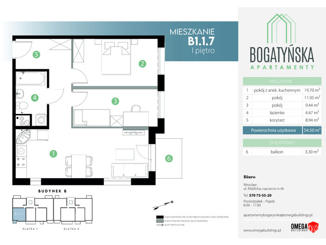 Mieszkanie w inwestycji Bogatyńska Apartamenty, budynek Promocja!, symbol B1_1_7 » nportal.pl