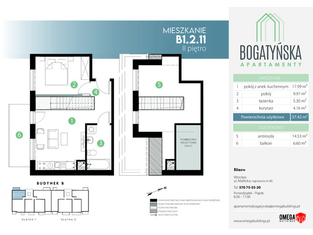 Mieszkanie w inwestycji Bogatyńska Apartamenty, symbol B1_2_11 » nportal.pl
