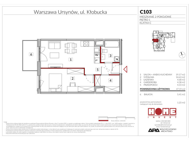 Mieszkanie w inwestycji Enklawa Ursynów, symbol C103 » nportal.pl