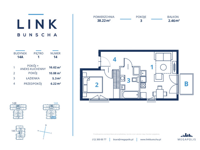 Mieszkanie w inwestycji LINK BUNSCHA, symbol 14a_14 » nportal.pl