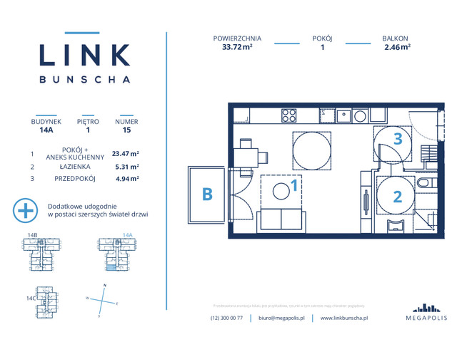 Mieszkanie w inwestycji LINK BUNSCHA, symbol 14a_15 » nportal.pl