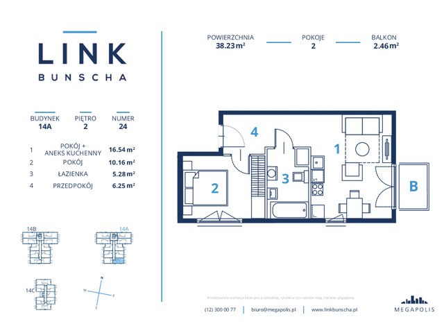 Mieszkanie w inwestycji LINK BUNSCHA, symbol 14a_24 » nportal.pl