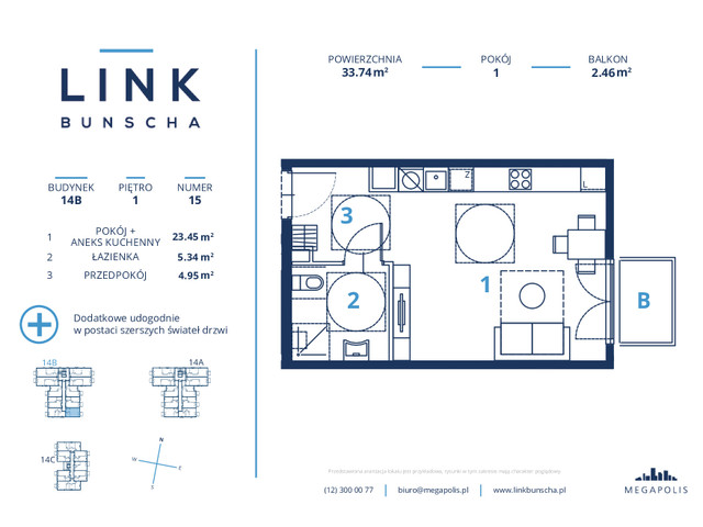 Mieszkanie w inwestycji LINK BUNSCHA, symbol 14b_15 » nportal.pl