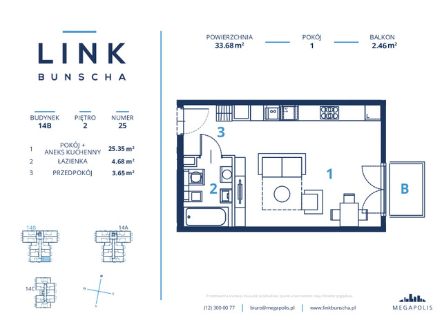 Mieszkanie w inwestycji LINK BUNSCHA, symbol 14b_25 » nportal.pl