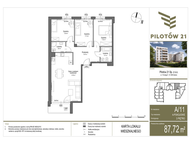 Mieszkanie w inwestycji PILOTÓW 21, symbol A/11 » nportal.pl