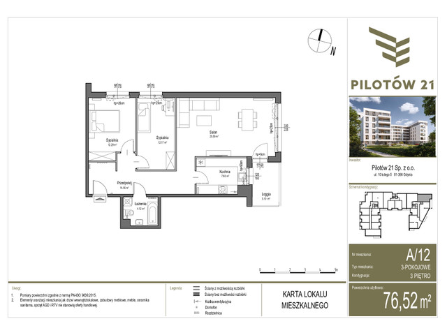 Mieszkanie w inwestycji PILOTÓW 21, symbol A/12 » nportal.pl