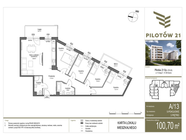 Mieszkanie w inwestycji PILOTÓW 21, symbol A/13 » nportal.pl