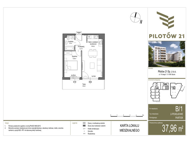 Mieszkanie w inwestycji PILOTÓW 21, symbol B/1 » nportal.pl