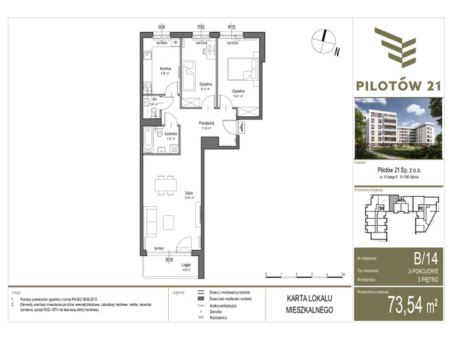 Mieszkanie w inwestycji PILOTÓW 21, symbol B/14 » nportal.pl