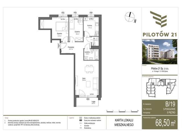 Mieszkanie w inwestycji PILOTÓW 21, symbol B/19 » nportal.pl