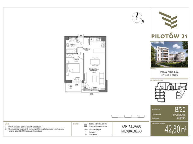 Mieszkanie w inwestycji PILOTÓW 21, symbol B/20 » nportal.pl