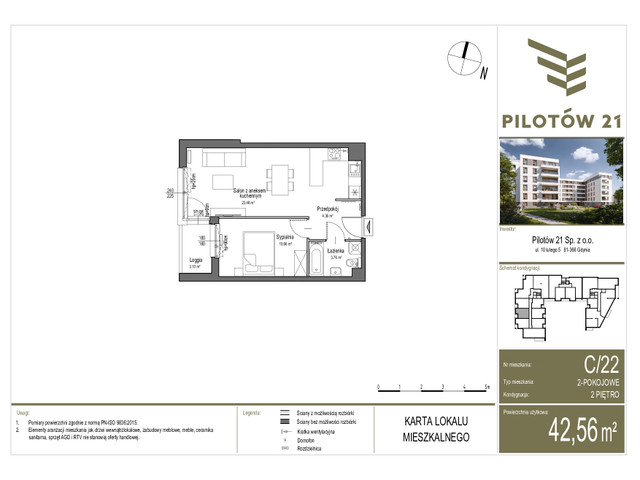 Mieszkanie w inwestycji PILOTÓW 21, symbol C/22 » nportal.pl