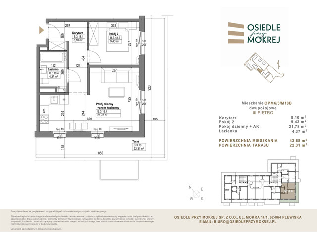 Mieszkanie w inwestycji Osiedle przy Mokrej, symbol OPM6/3/M18B » nportal.pl