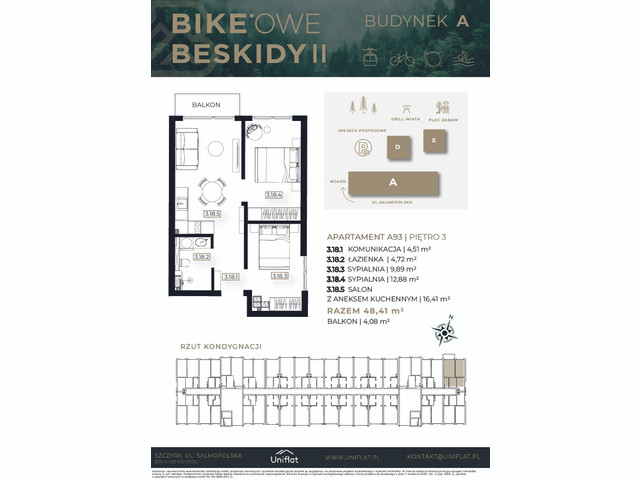 Mieszkanie w inwestycji BIKEowe Beskidy II, budynek Sauna • basen • jacuzzi • strefa SPA, symbol 93A » nportal.pl