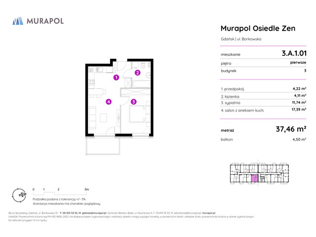 Mieszkanie w inwestycji Murapol Osiedle Zen, symbol 3.A.1.01 » nportal.pl