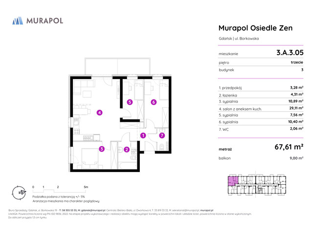 Mieszkanie w inwestycji Murapol Osiedle Zen, symbol 3.A.3.05 » nportal.pl