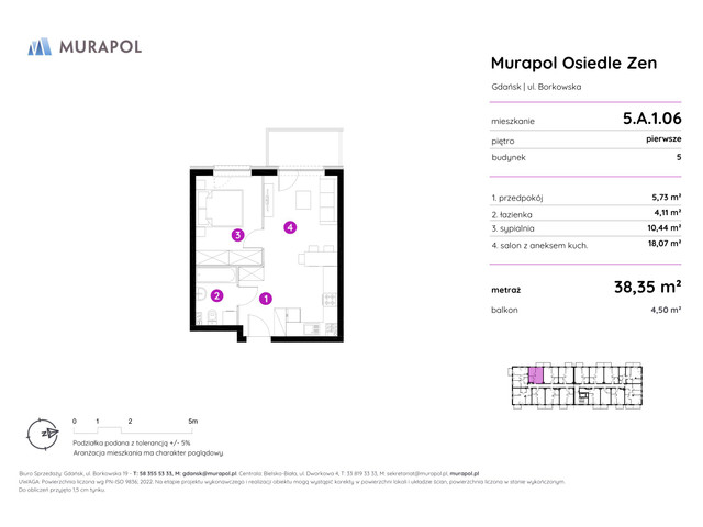Mieszkanie w inwestycji Murapol Osiedle Zen, symbol 5.A.1.06 » nportal.pl