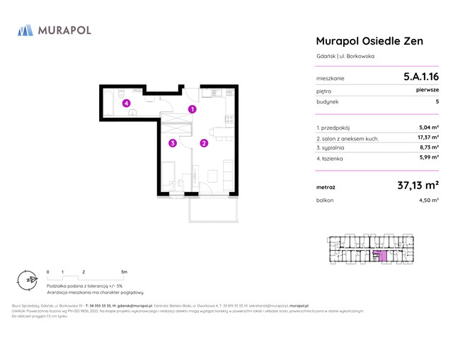 Mieszkanie w inwestycji Murapol Osiedle Zen, symbol 5.A.1.16 » nportal.pl