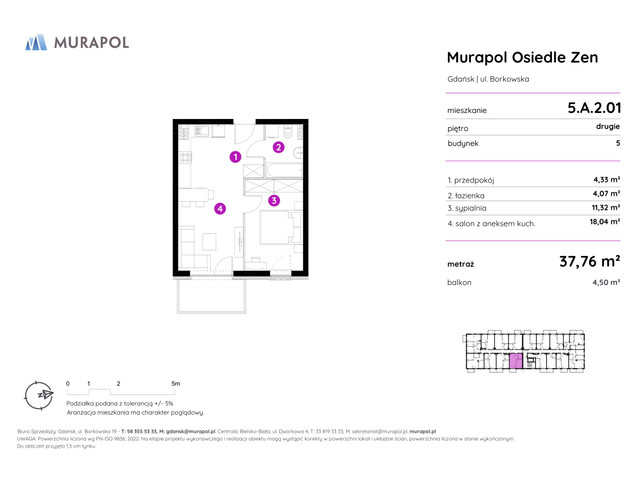 Mieszkanie w inwestycji Murapol Osiedle Zen, symbol 5.A.2.01 » nportal.pl
