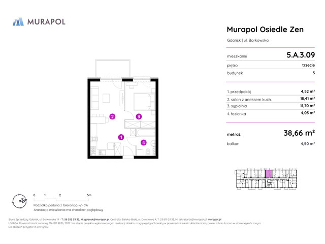 Mieszkanie w inwestycji Murapol Osiedle Zen, symbol 5.A.3.09 » nportal.pl