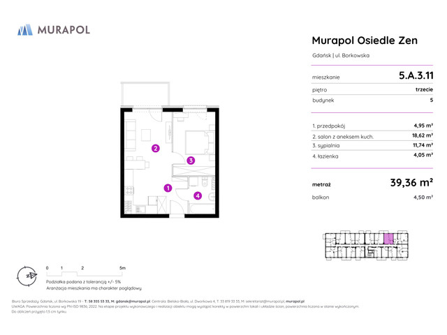 Mieszkanie w inwestycji Murapol Osiedle Zen, symbol 5.A.3.11 » nportal.pl