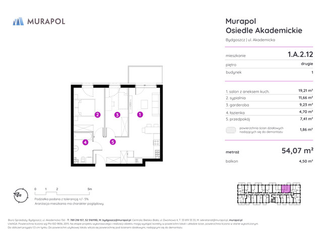 Mieszkanie w inwestycji Murapol Osiedle Akademickie, symbol 1.A.2.12 » nportal.pl