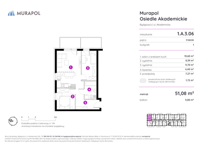 Mieszkanie w inwestycji Murapol Osiedle Akademickie, symbol 1.A.3.06 » nportal.pl