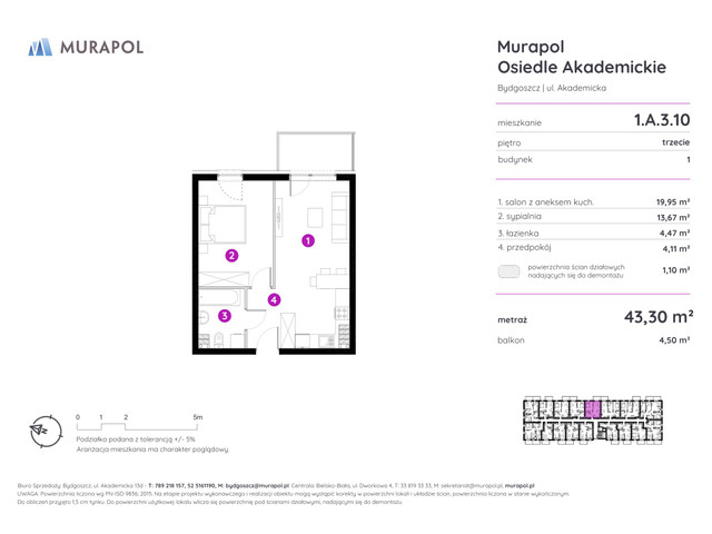 Mieszkanie w inwestycji Murapol Osiedle Akademickie, symbol 1.A.3.10 » nportal.pl