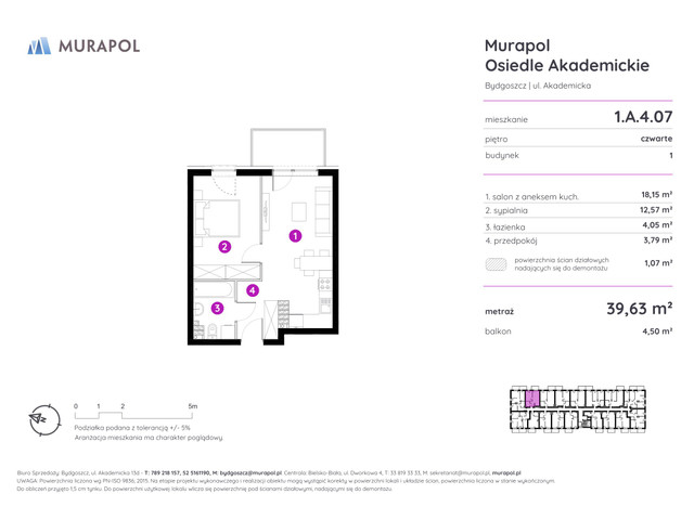 Mieszkanie w inwestycji Murapol Osiedle Akademickie, symbol 1.A.4.07 » nportal.pl