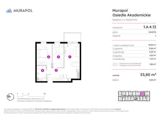 Mieszkanie w inwestycji Murapol Osiedle Akademickie, symbol 1.A.4.12 » nportal.pl