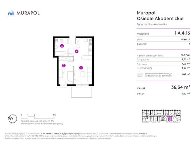 Mieszkanie w inwestycji Murapol Osiedle Akademickie, symbol 1.A.4.16 » nportal.pl