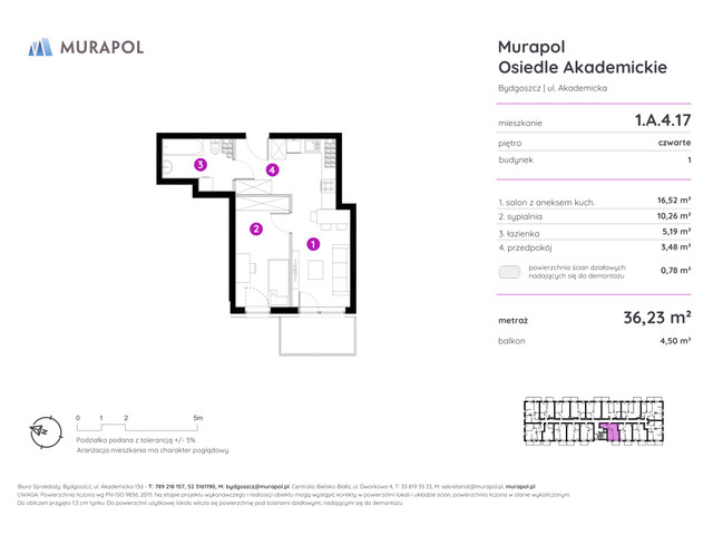 Mieszkanie w inwestycji Murapol Osiedle Akademickie, symbol 1.A.4.17 » nportal.pl