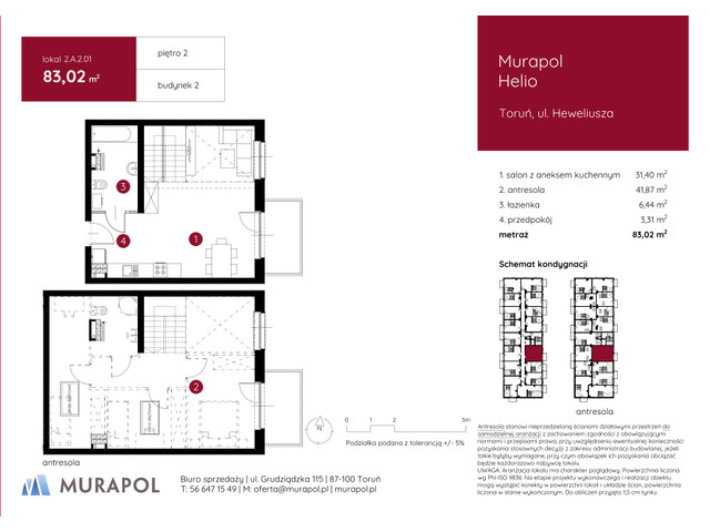 Mieszkanie w inwestycji Murapol Helio, symbol 2.A.2.01 » nportal.pl