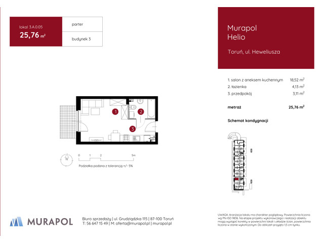 Mieszkanie w inwestycji Murapol Helio, symbol 3.A.0.05 » nportal.pl