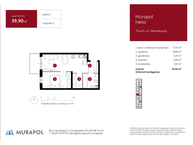 Mieszkanie w inwestycji Murapol Helio, symbol 3.B.1.05 » nportal.pl