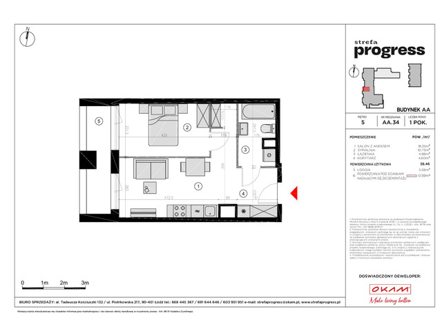 Mieszkanie w inwestycji STREFA PROGRESS, symbol AA.34 » nportal.pl