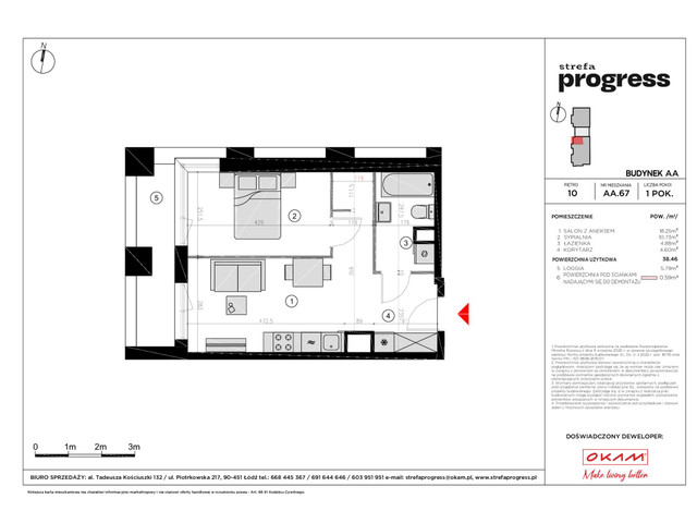 Mieszkanie w inwestycji STREFA PROGRESS, symbol AA.67 » nportal.pl