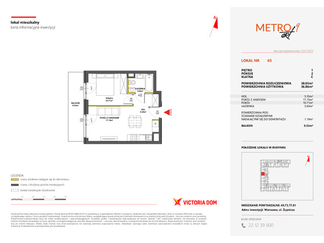 Mieszkanie w inwestycji METRO ART, symbol 9M.65 » nportal.pl
