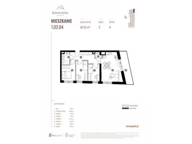 Mieszkanie w inwestycji KATOWICKA RESIDENCE, symbol 1.02.04 » nportal.pl