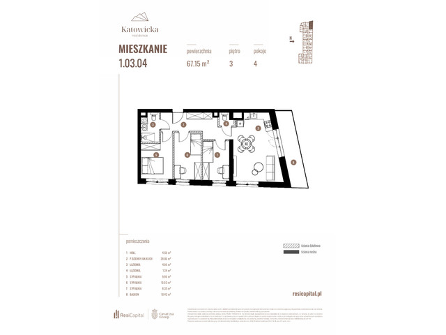 Mieszkanie w inwestycji KATOWICKA RESIDENCE, symbol 1.03.04 » nportal.pl