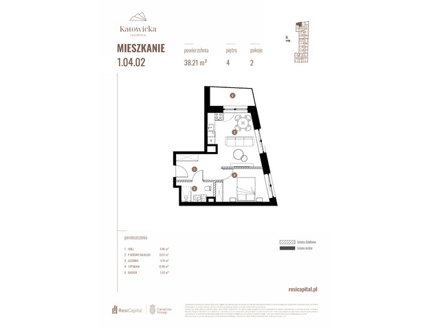 Mieszkanie w inwestycji KATOWICKA RESIDENCE, symbol 1.04.02 » nportal.pl