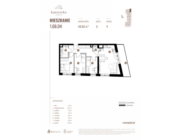 Mieszkanie w inwestycji KATOWICKA RESIDENCE, symbol 1.06.04 » nportal.pl