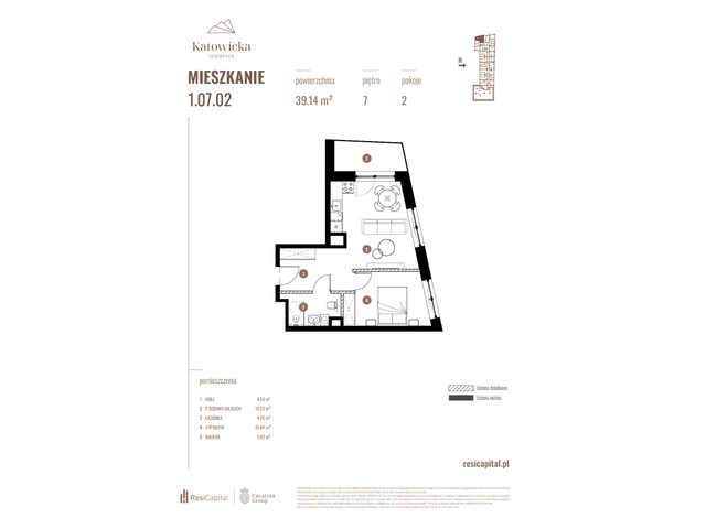 Mieszkanie w inwestycji KATOWICKA RESIDENCE, symbol 1.07.02 » nportal.pl