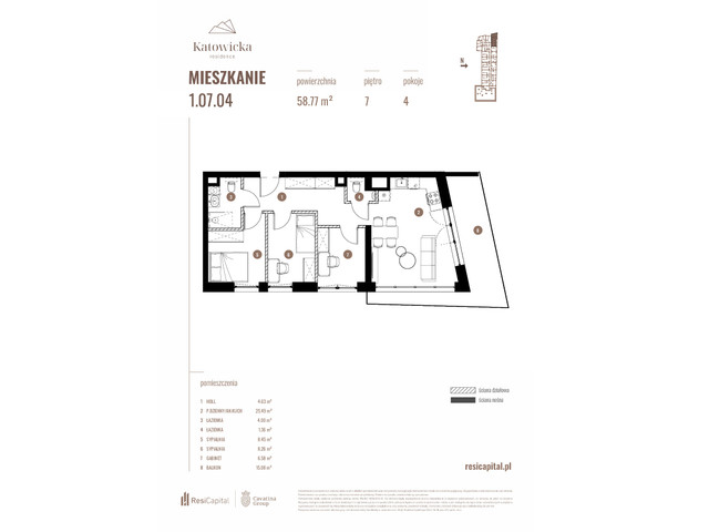 Mieszkanie w inwestycji KATOWICKA RESIDENCE, symbol 1.07.04 » nportal.pl
